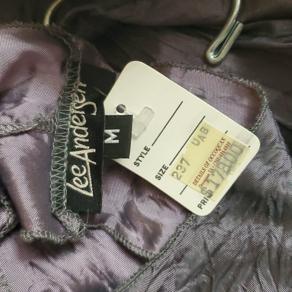 Lee Andersen - Crushed Silk Midi Shop Neck Dress - Deep Purple NEW - Picture 5 of 9